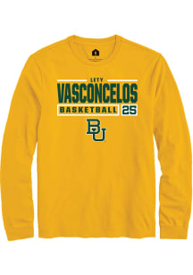 Lety Vasconcelos  Baylor Bears Gold Rally NIL Stacked Box Long Sleeve T Shirt