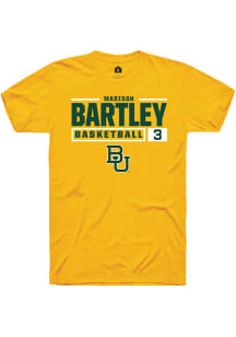 Madison Bartley  Baylor Bears Gold Rally NIL Stacked Box Short Sleeve T Shirt
