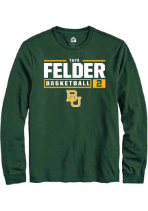 Yaya Felder  Baylor Bears Green Rally NIL Stacked Box Long Sleeve T Shirt