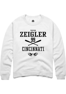 Trevor Zeigler  Rally Cincinnati Bearcats Mens White NIL Sport Icon Long Sleeve Crew Sweatshirt