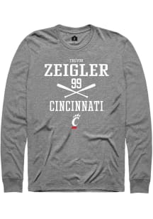 Trevor Zeigler  Cincinnati Bearcats Grey Rally NIL Sport Icon Long Sleeve T Shirt