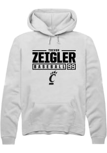 Trevor Zeigler  Rally Cincinnati Bearcats Mens White NIL Stacked Box Long Sleeve Hoodie