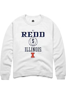 AJ Redd  Rally Illinois Fighting Illini Mens White NIL Sport Icon Long Sleeve Crew Sweatshirt