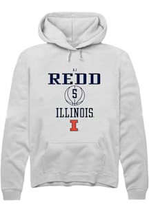 AJ Redd  Rally Illinois Fighting Illini Mens White NIL Sport Icon Long Sleeve Hoodie