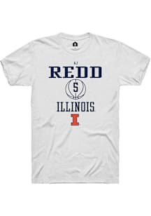 AJ Redd  Illinois Fighting Illini White Rally NIL Sport Icon Short Sleeve T Shirt
