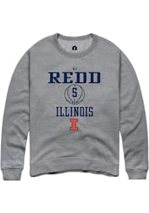 AJ Redd  Rally Illinois Fighting Illini Mens Graphite NIL Sport Icon Long Sleeve Crew Sweatshirt