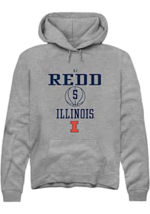 AJ Redd  Rally Illinois Fighting Illini Mens Graphite NIL Sport Icon Long Sleeve Hoodie