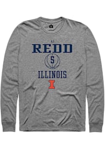 AJ Redd  Illinois Fighting Illini Graphite Rally NIL Sport Icon Long Sleeve T Shirt