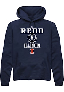 AJ Redd  Rally Illinois Fighting Illini Mens Navy Blue NIL Sport Icon Long Sleeve Hoodie