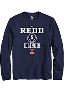 AJ Redd  Illinois Fighting Illini Navy Blue Rally NIL Sport Icon Long Sleeve T Shirt