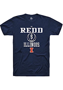 AJ Redd  Illinois Fighting Illini Navy Blue Rally NIL Sport Icon Short Sleeve T Shirt