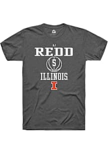 AJ Redd  Illinois Fighting Illini Dark Grey Rally NIL Sport Icon Short Sleeve T Shirt