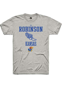 TJ Robinson  Kansas Jayhawks Ash Rally NIL Sport Icon Short Sleeve T Shirt