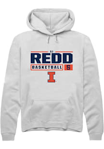 AJ Redd  Rally Illinois Fighting Illini Mens White NIL Stacked Box Long Sleeve Hoodie