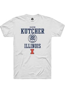 Keaton Kutcher  Illinois Fighting Illini White Rally NIL Sport Icon Short Sleeve T Shirt