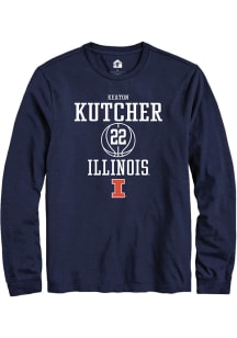 Keaton Kutcher  Illinois Fighting Illini Navy Blue Rally NIL Sport Icon Long Sleeve T Shirt