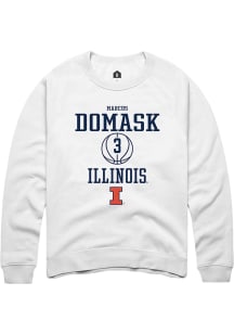 Marcus Domask  Rally Illinois Fighting Illini Mens White NIL Sport Icon Long Sleeve Crew Sweatshirt