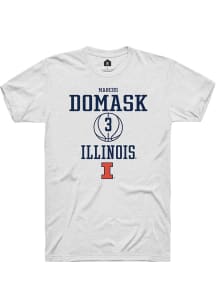 Marcus Domask  Illinois Fighting Illini White Rally NIL Sport Icon Short Sleeve T Shirt