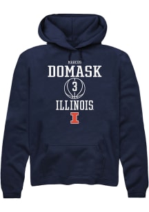 Marcus Domask  Rally Illinois Fighting Illini Mens Navy Blue NIL Sport Icon Long Sleeve Hoodie