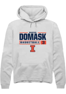 Marcus Domask  Rally Illinois Fighting Illini Mens White NIL Stacked Box Long Sleeve Hoodie