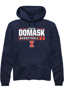 Marcus Domask  Rally Illinois Fighting Illini Mens Navy Blue NIL Stacked Box Long Sleeve Hoodie