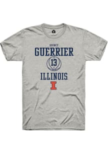 Quincy Guerrier  Illinois Fighting Illini Ash Rally NIL Sport Icon Short Sleeve T Shirt