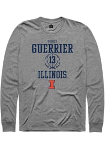 Quincy Guerrier  Illinois Fighting Illini Grey Rally NIL Sport Icon Long Sleeve T Shirt