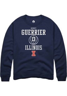 Quincy Guerrier  Rally Illinois Fighting Illini Mens Navy Blue NIL Sport Icon Long Sleeve Crew Sweat