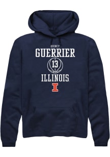 Quincy Guerrier  Rally Illinois Fighting Illini Mens Navy Blue NIL Sport Icon Long Sleeve Hoodie