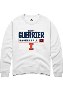 Quincy Guerrier  Rally Illinois Fighting Illini Mens White NIL Stacked Box Long Sleeve Crew Sweatshi