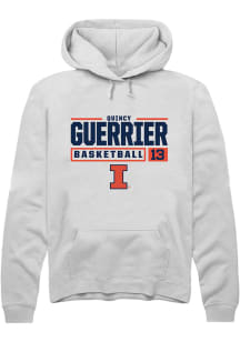 Quincy Guerrier  Rally Illinois Fighting Illini Mens White NIL Stacked Box Long Sleeve Hoodie