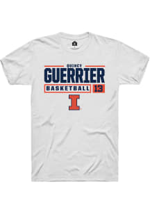 Quincy Guerrier  Illinois Fighting Illini White Rally NIL Stacked Box Short Sleeve T Shirt
