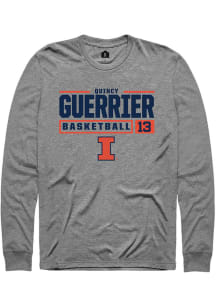 Quincy Guerrier  Illinois Fighting Illini Grey Rally NIL Stacked Box Long Sleeve T Shirt