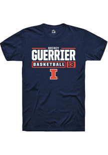 Quincy Guerrier  Illinois Fighting Illini Navy Blue Rally NIL Stacked Box Short Sleeve T Shirt