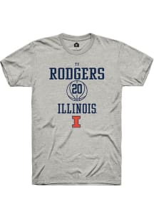 Ty Rodgers  Illinois Fighting Illini Ash Rally NIL Sport Icon Short Sleeve T Shirt