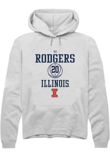 Ty Rodgers  Rally Illinois Fighting Illini Mens White NIL Sport Icon Long Sleeve Hoodie