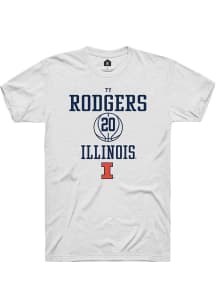 Ty Rodgers  Illinois Fighting Illini White Rally NIL Sport Icon Short Sleeve T Shirt