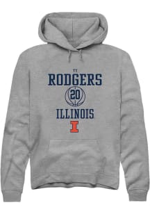 Ty Rodgers  Rally Illinois Fighting Illini Mens Grey NIL Sport Icon Long Sleeve Hoodie