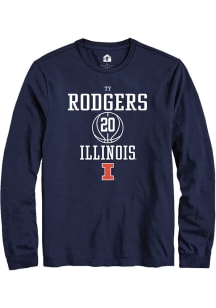 Ty Rodgers  Illinois Fighting Illini Navy Blue Rally NIL Sport Icon Long Sleeve T Shirt