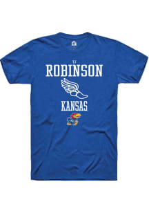 TJ Robinson  Kansas Jayhawks Blue Rally NIL Sport Icon Short Sleeve T Shirt