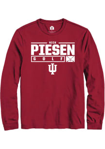 Nicholas Piesen  Indiana Hoosiers Red Rally NIL Stacked Box Long Sleeve T Shirt