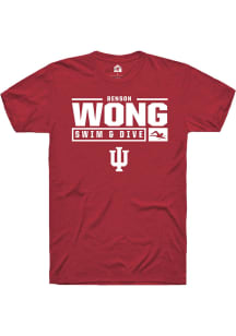 Benson Wong  Indiana Hoosiers Red Rally NIL Stacked Box Short Sleeve T Shirt