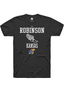 TJ Robinson  Kansas Jayhawks Black Rally NIL Sport Icon Short Sleeve T Shirt