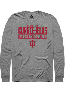 Sharnecce Currie-Jelks  Indiana Hoosiers Grey Rally NIL Stacked Box Long Sleeve T Shirt