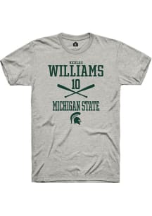 Nicklas Williams  Michigan State Spartans Ash Rally NIL Sport Icon Short Sleeve T Shirt