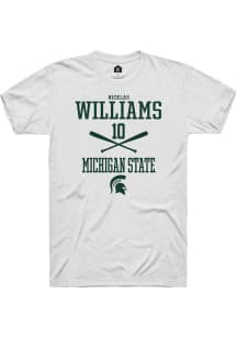 Nicklas Williams  Michigan State Spartans White Rally NIL Sport Icon Short Sleeve T Shirt