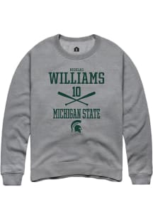 Nicklas Williams  Rally Michigan State Spartans Mens Graphite NIL Sport Icon Long Sleeve Crew Sw..