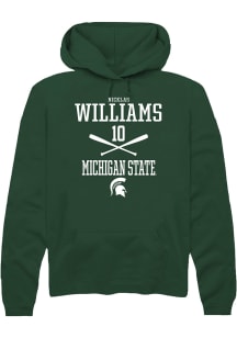 Nicklas Williams  Rally Michigan State Spartans Mens Green NIL Sport Icon Long Sleeve Hoodie