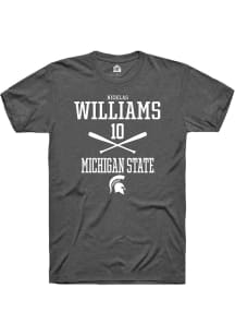 Nicklas Williams  Michigan State Spartans Dark Grey Rally NIL Sport Icon Short Sleeve T Shirt