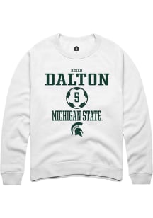 Regan Dalton  Rally Michigan State Spartans Mens White NIL Sport Icon Long Sleeve Crew Sweatshir..